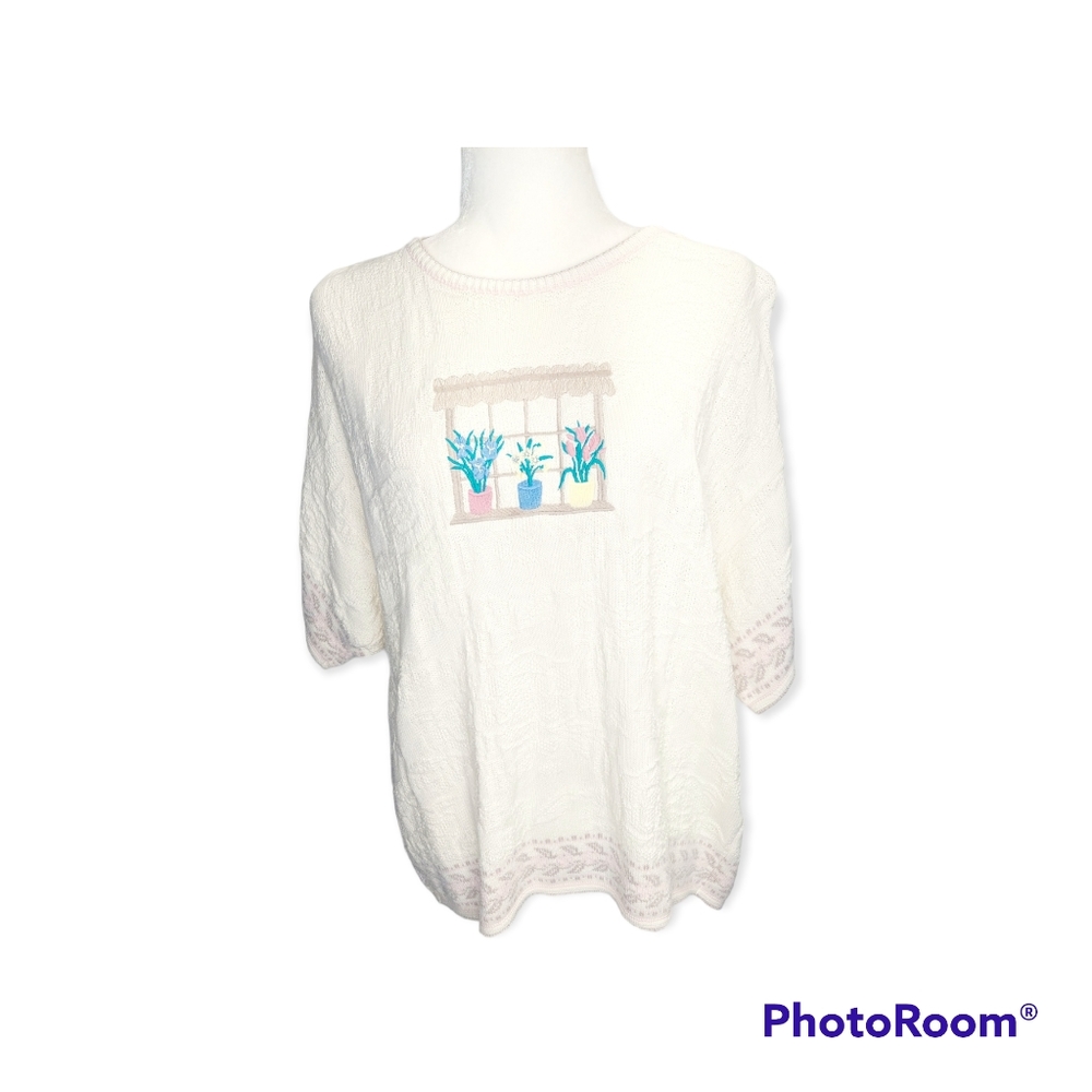 Cottagecore Floral GardenCore 3/4 sleeve sweater‎